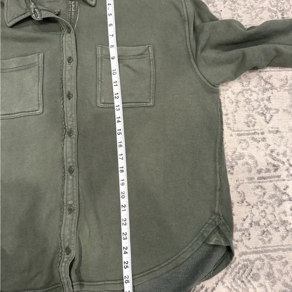 Aerie Lumberjane Fleece Oversized Olive Green Shirt - Picture 7 of 10